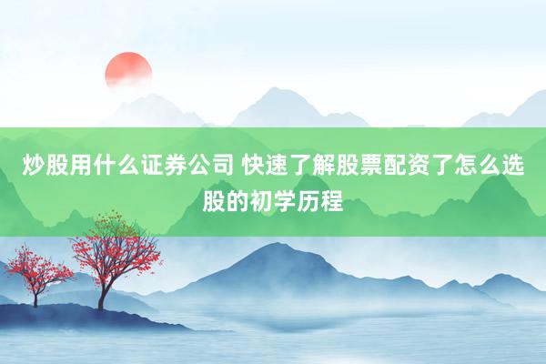炒股用什么证券公司 快速了解股票配资了怎么选股的初学历程